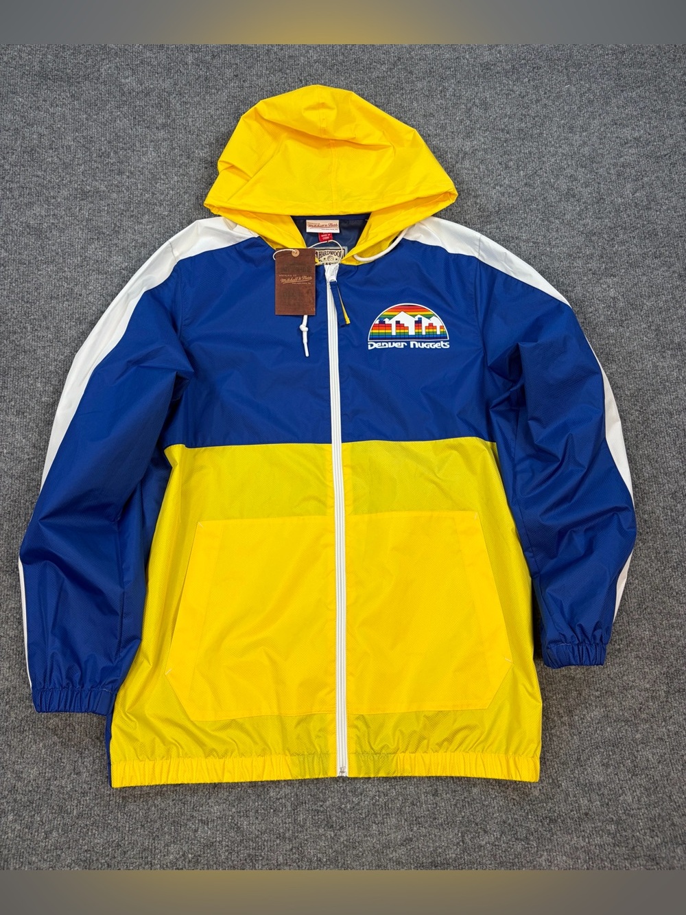 Mitchell & Ness Denver Nuggets Hardwood Classics  Full-Zip Jacket Sz M Blue NWT